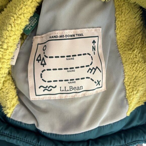 L.L. Bean boys' down jacket small 8 puffer quilted hooded green - Picture 8 of 11